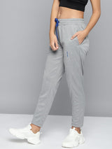 Alcis Women Grey Melange Solid Slim-Fit Training Track Pants