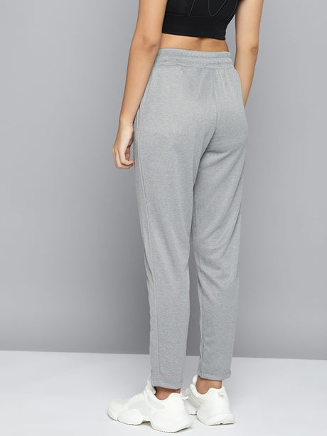 Alcis Women Grey Melange Solid Slim-Fit Training Track Pants