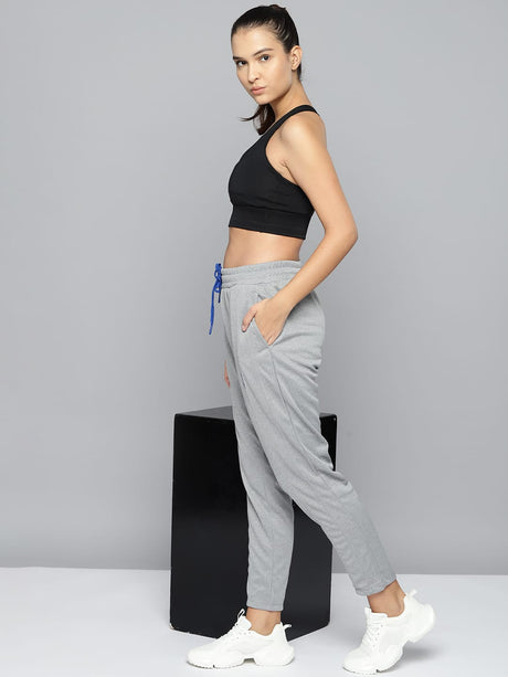Alcis Women Grey Melange Solid Slim-Fit Training Track Pants