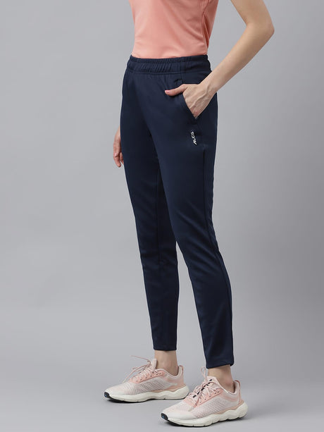 Alcis Women's Navy Anti-Static Drytech+ Slim-Fit Training Track Pants