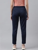 Alcis Women's Navy Anti-Static Drytech+ Slim-Fit Training Track Pants