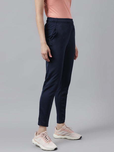 Alcis Women's Navy Anti-Static Drytech+ Slim-Fit Training Track Pants