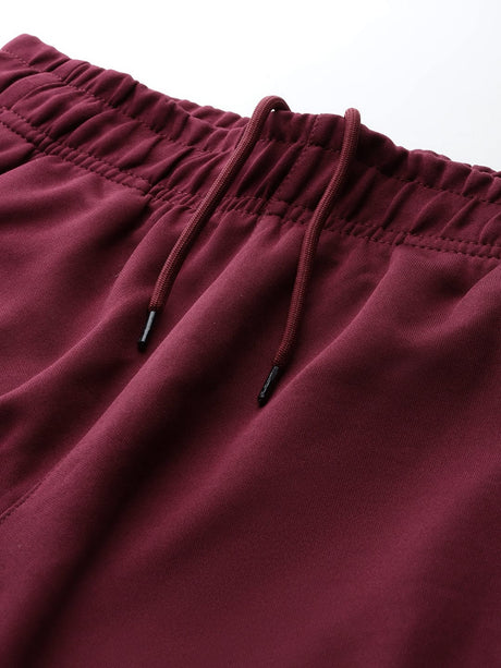 Alcis Women Red Plum Anti-Static Soft-Touch Slim-Fit Training Track Pants