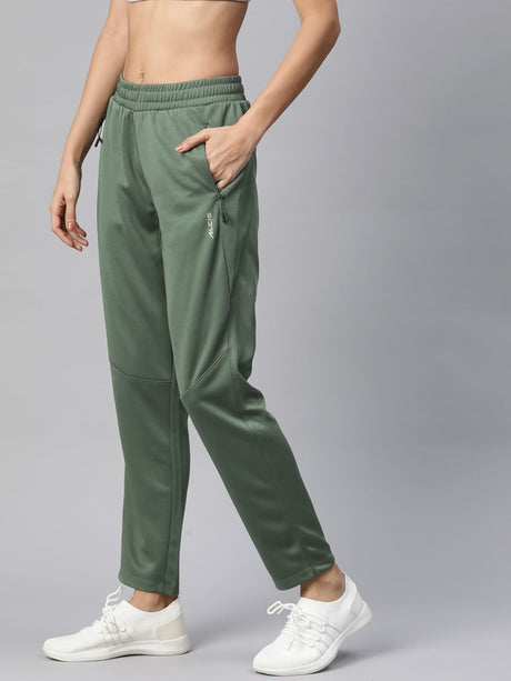 Alcis Women Green Slim Fit Hyper Hue Performance Reflective Track Pants