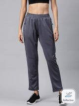 Alcis Women Grey Slim Fit Hyper Hue Performance Reflective Track Pants