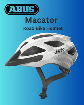 ABUS Macator Road Biking Helmet - White Silver