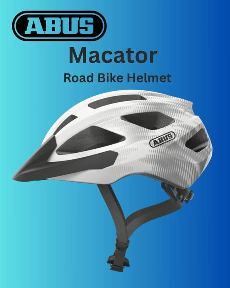 ABUS Macator Road Biking Helmet - White Silver