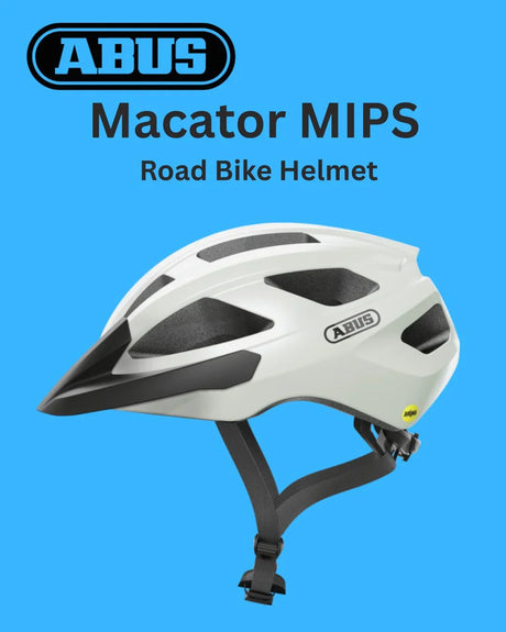 ABUS Macator MIPS Road Biking Helmet - Pearl White