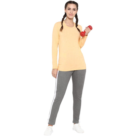 Alcis Women Orange Solid Round Neck T-shirt | Alcis