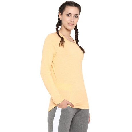 Alcis Women Orange Solid Round Neck T-shirt | Alcis