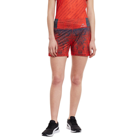 Alcis Women Grey Printed Slim Fit Sports Shorts | Alcis