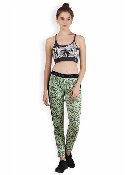 Alcis Womens Printed Green Track Pant ALWPA143429 | Alcis