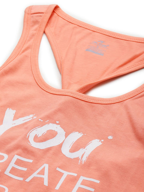 Alcis Women Orange Printed Tank Top | Alcis