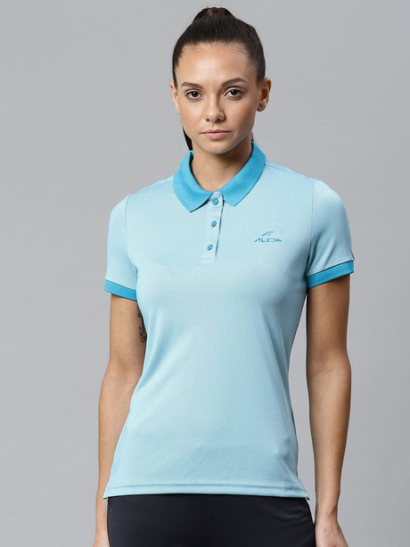 Alcis Women's Solid Turquoise Blue Tshirts | Alcis