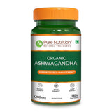 Organic Ashwagandha 180 Tablets  6-Month Supply | Stress, Sleep & Vitality - Nutrition by Pure Nutrition