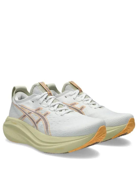 ASICS Gel Nimbus 27 Men Running Shoes - White/Fawn
