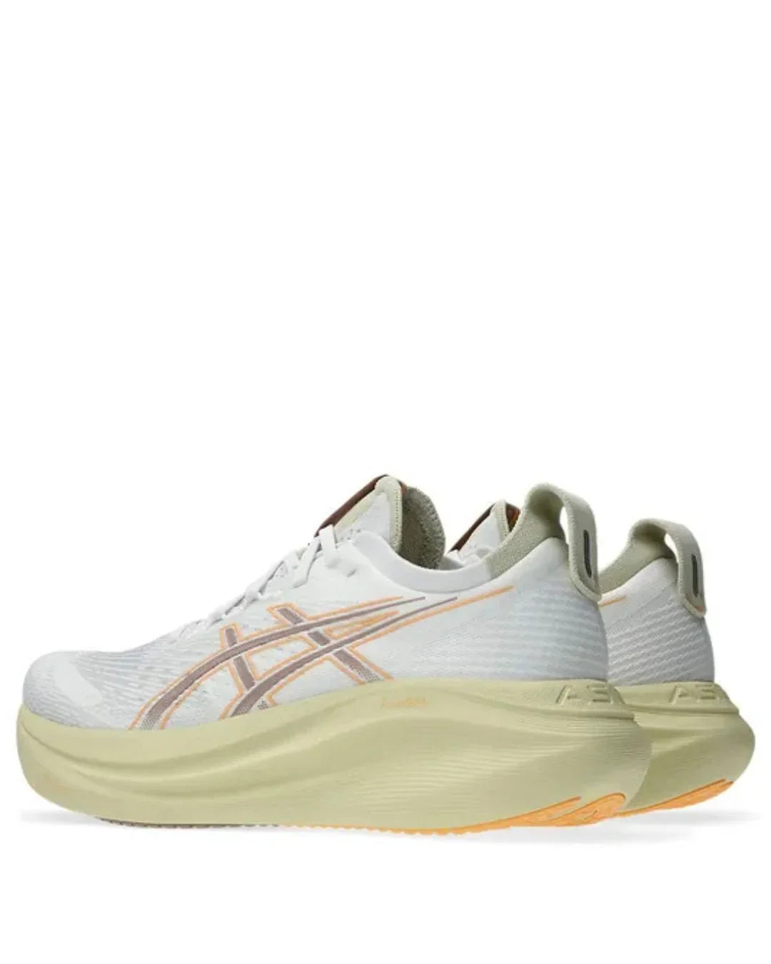 ASICS Gel Nimbus 27 Men Running Shoes - White/Fawn