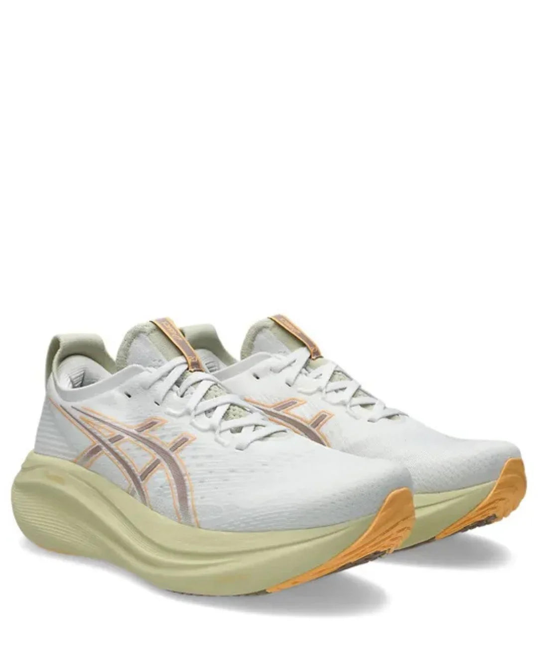 ASICS Gel Nimbus 27 Men Running Shoes - White/Fawn