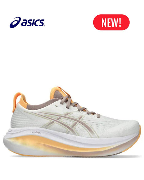ASICS Gel Nimbus 27 Women Running Shoes - White/Fawn