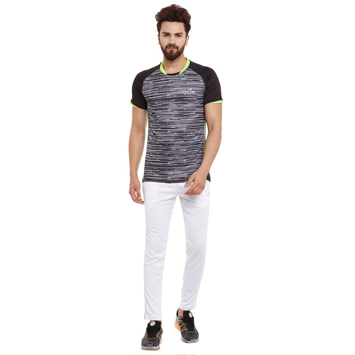 Alcis Men Black Printed Round Neck T-shirt