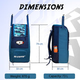 Hammond 73L Unisex Cricket Kit Bag|Adult Size|2 Bat|Shoe/Helmet Pocket|Main Compartment 20" Leg Pad|2 Bottle Holder| Easy Access Pocket| Player Edition Senior (Aqua Blue)