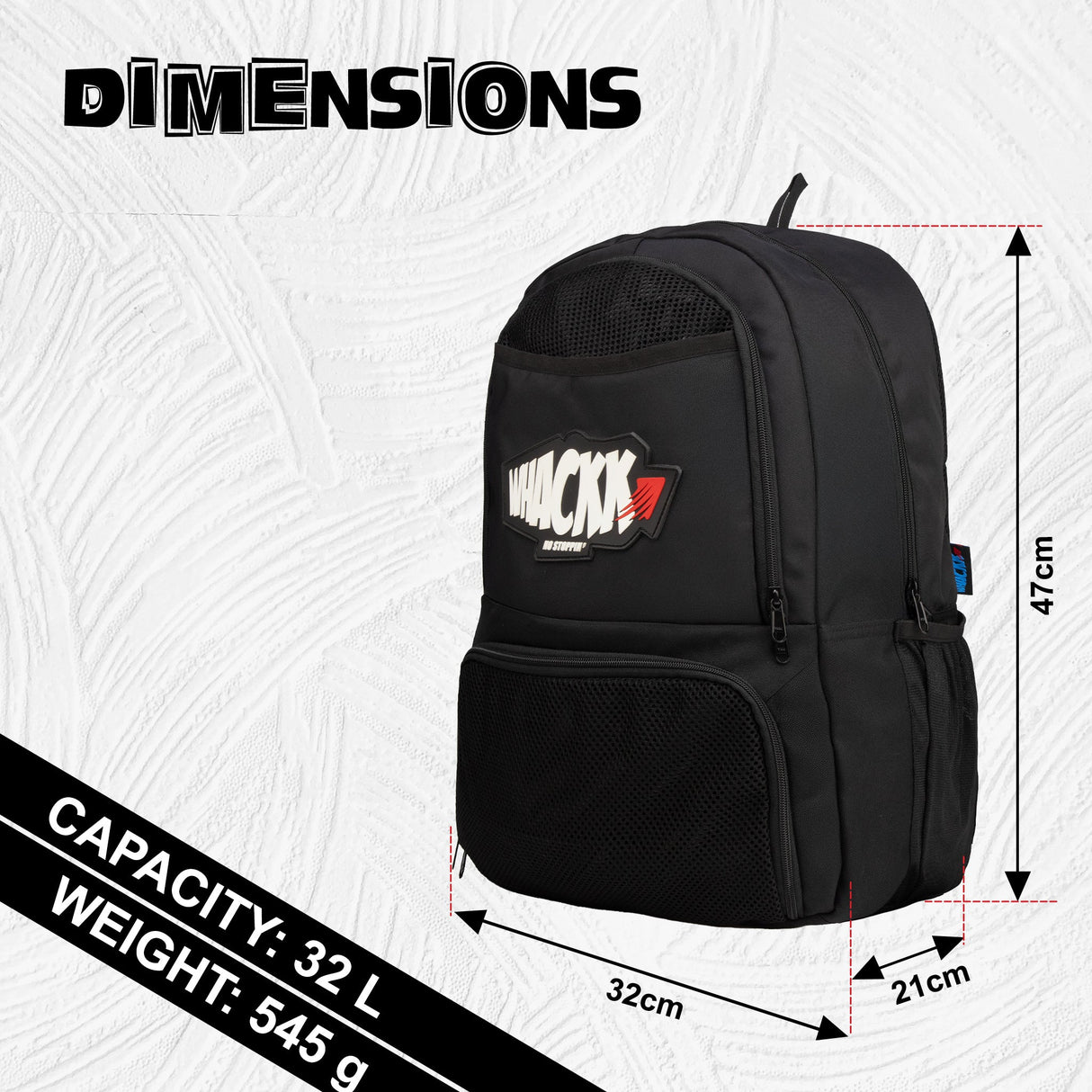 Strike Black 32L Football Basketball Volleyball Kitbag Shoe Ball Separate Pockets Equipment Bag Backpack| Soccer Bag| Boys Kids Adult Men| Mesh Shoe Ball Pocket| Bottle Holder| Easy Access Pocket Visit the WHACKK Store