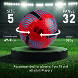Football Red Size 5 Soccer ball Hand Stitched for Practice & Training Ball