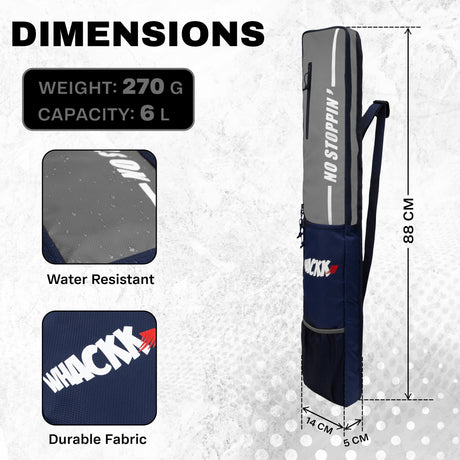 Hayden Grey Cricket Bat Cover Polyester Material, Premium Full Size Cover for Wooden and Plastic Bats with Heavy Duty Stitched Strap