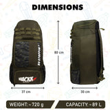 Condor Green 89L Unisex Cricket Kit Bag Backpack | Adult Size | 2 Bat | Shoe/Helmet Pocket | Main Compartment 20" Leg Pad |2 Bottle Holder | Easy Access Pocket | Player Edition Senior