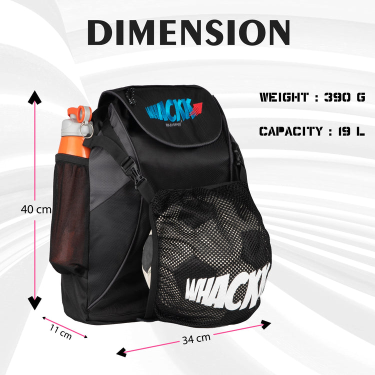 Storm Soccer Black Football Equipment Bag | Sports Men Boys Drawstring Backpack | Mobile Bottle Holder Pocket | Gym Bag