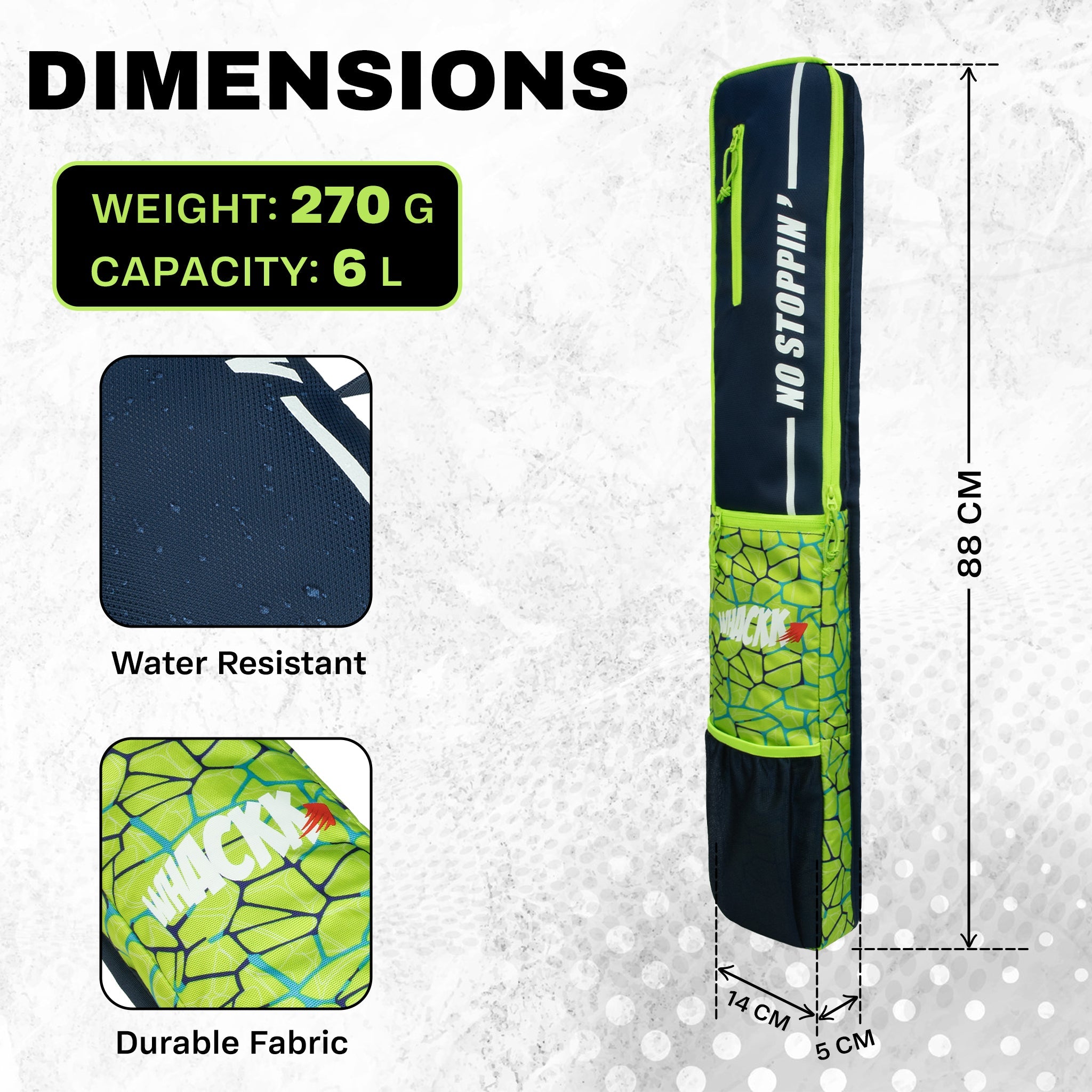 Hayden R39 Cricket Bat Cover Polyester Material, Premium Full Size Cover for Wooden and Plastic Bats with Heavy Duty Stitched Strap