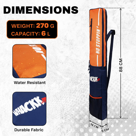 Hayden Orange Cricket Bat Cover Polyester Material, Premium Full Size Cover for Wooden and Plastic Bats with Heavy Duty Stitched Strap