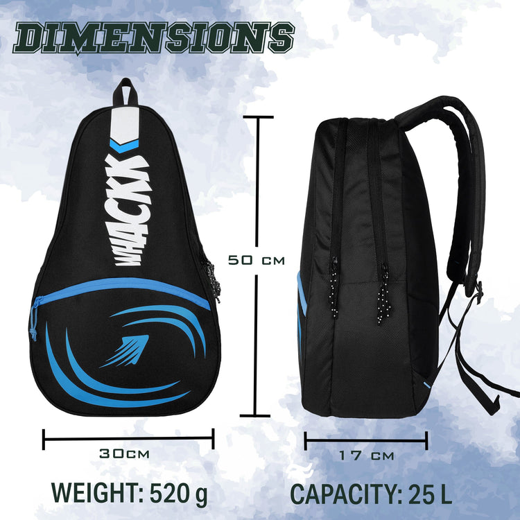 Ace Navy Black 28L Unisex Lightweight Stylish Tennis Badminton Squash Equipment Kit Bag | Shuttle Bag |Shoe Pocket| Backpack Style | Spacious Storage Compartment| Rackets Tennis-6 Badminton-8
