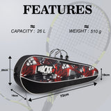 Pro Red 26L Unisex Lightweight Tennis Badminton Squash Equipment Cover Kit Bag | 4T 6B Racket |Duffel