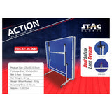 STAG GLOBAL Action Table Tennis Table Blue Top ,Thickness 16mm with 1 Table Cover, 2 TT Rackets, 6 Balls, 1 Clamp Net