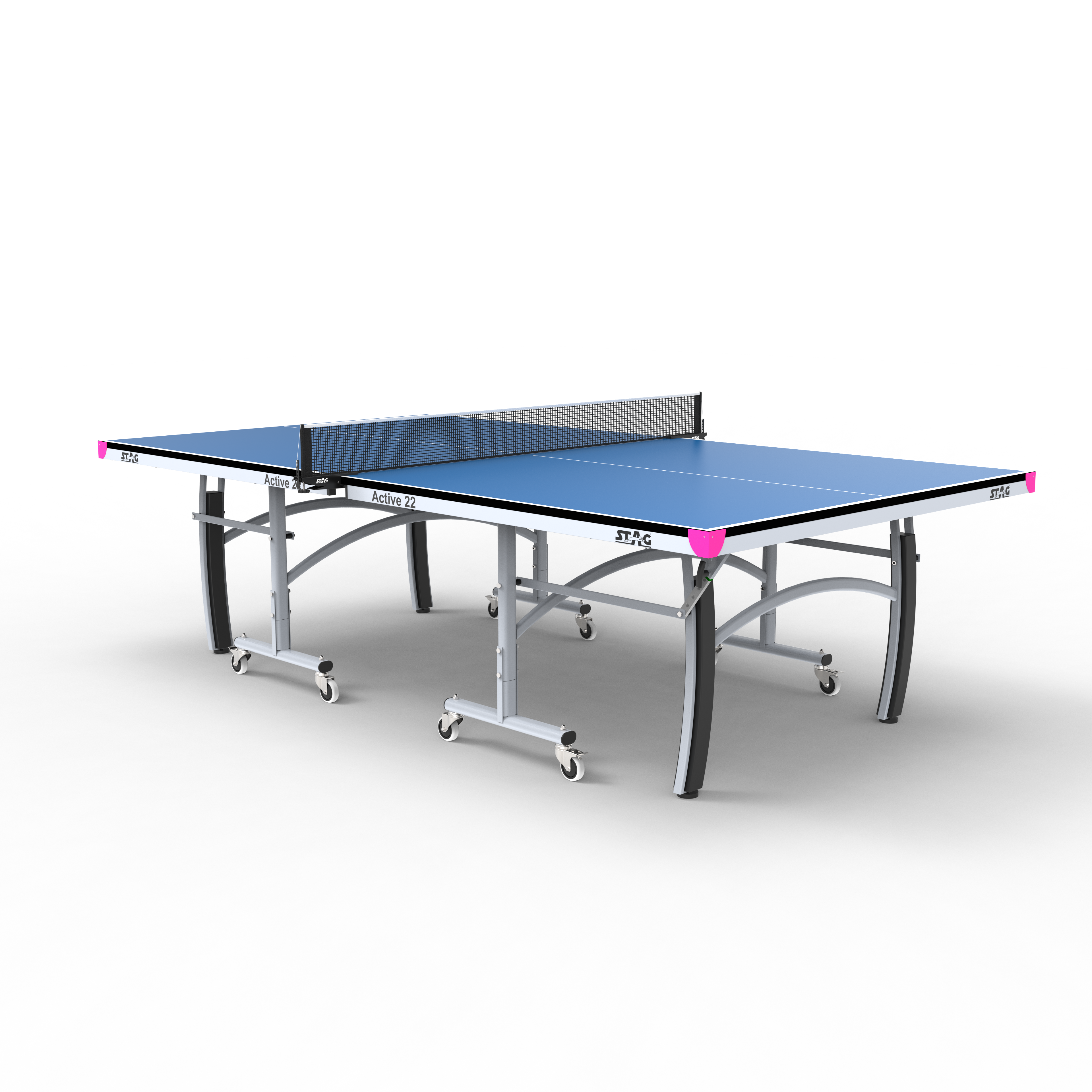 STAG GLOBAL Active Series Table Tennis Table (2025 Model) With 2 Racket, 6 Balls, Clamp Net, 1 Cover