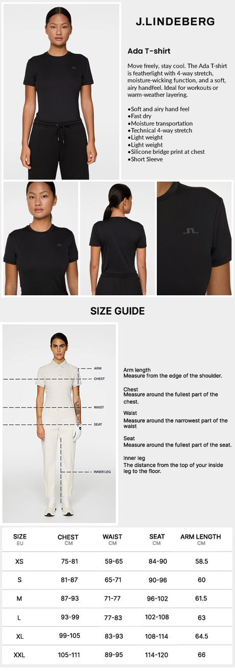 J Lindeberg Women’s Ada T-Shirt - Black