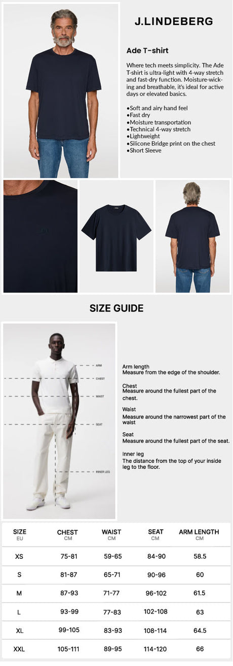 J Lindeberg Men's Ade T-shirt - JL Navy