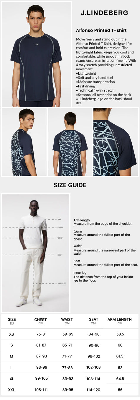 J Lindeberg Men’s Alfonso Printed T-Shirt - JL Navy