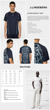J Lindeberg Men’s Alfonso Printed T-Shirt - JL Navy