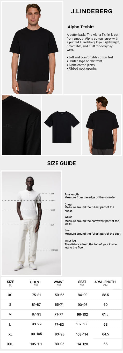 J Lindeberg Men's Alpha T-shirt - Black