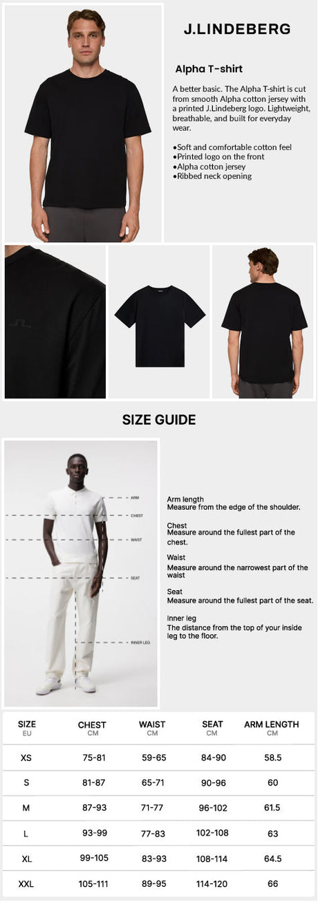 J Lindeberg Men's Alpha T-shirt - Black