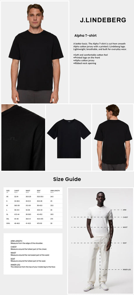 J Lindeberg Men's Alpha T-shirt - Black