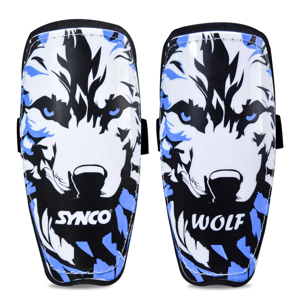 Synco Wolf Shin Guard | Professional Shin Guard with Double Velcro Adjustable Strap | Medium Size (Pack of 2)