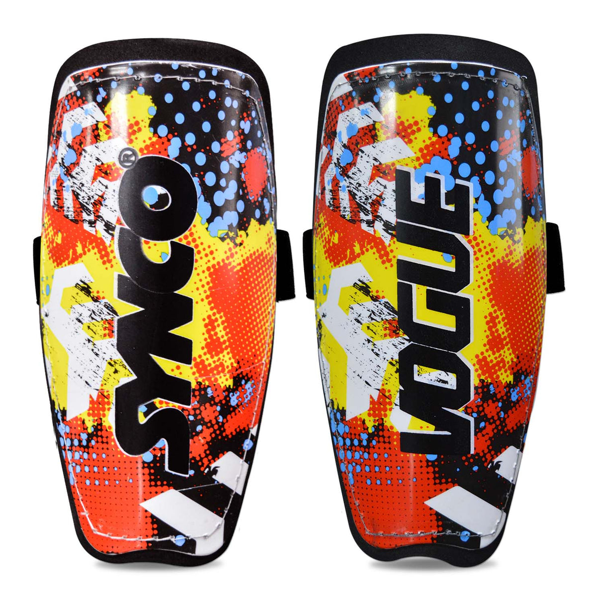 Synco Vogue Shin Guard | Professional Shin Guard with Double Velcro Adjustable Strap | Medium Size (Pack of 2)