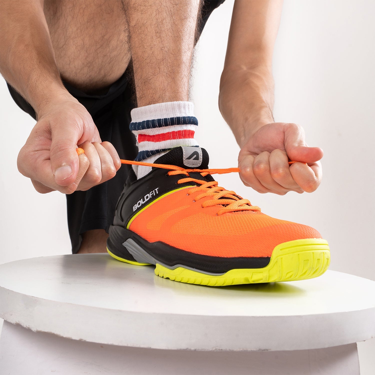 Inferno Mens Badminton Shoes - Orange-Black