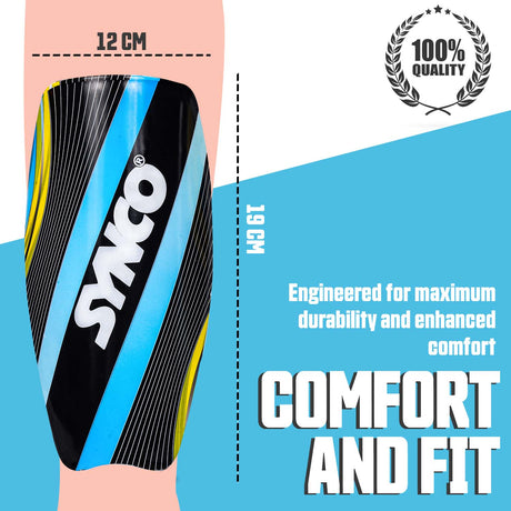 Synco Kyma Shin Guard for Football | Slipin Shin Guard | Medium Size (Pack of 2)