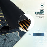 PU & Natural Rubber Yoga Mat - 6mm, Arabian Night