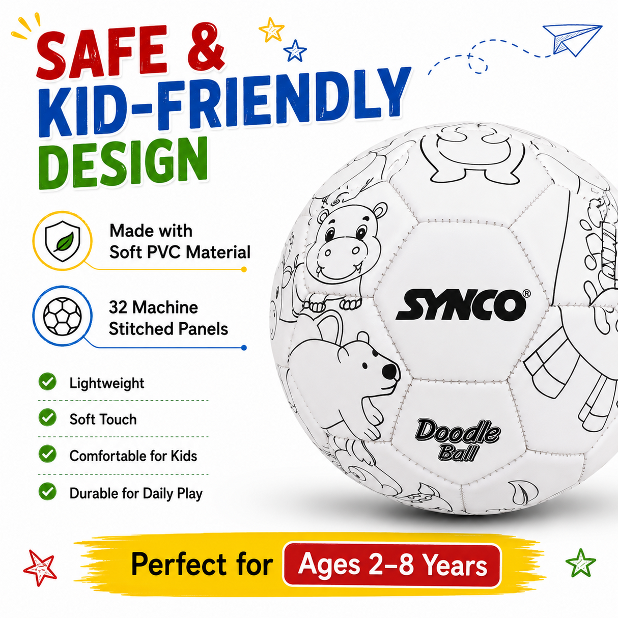 Synco Doodle Ball Animal Edition - Size 2