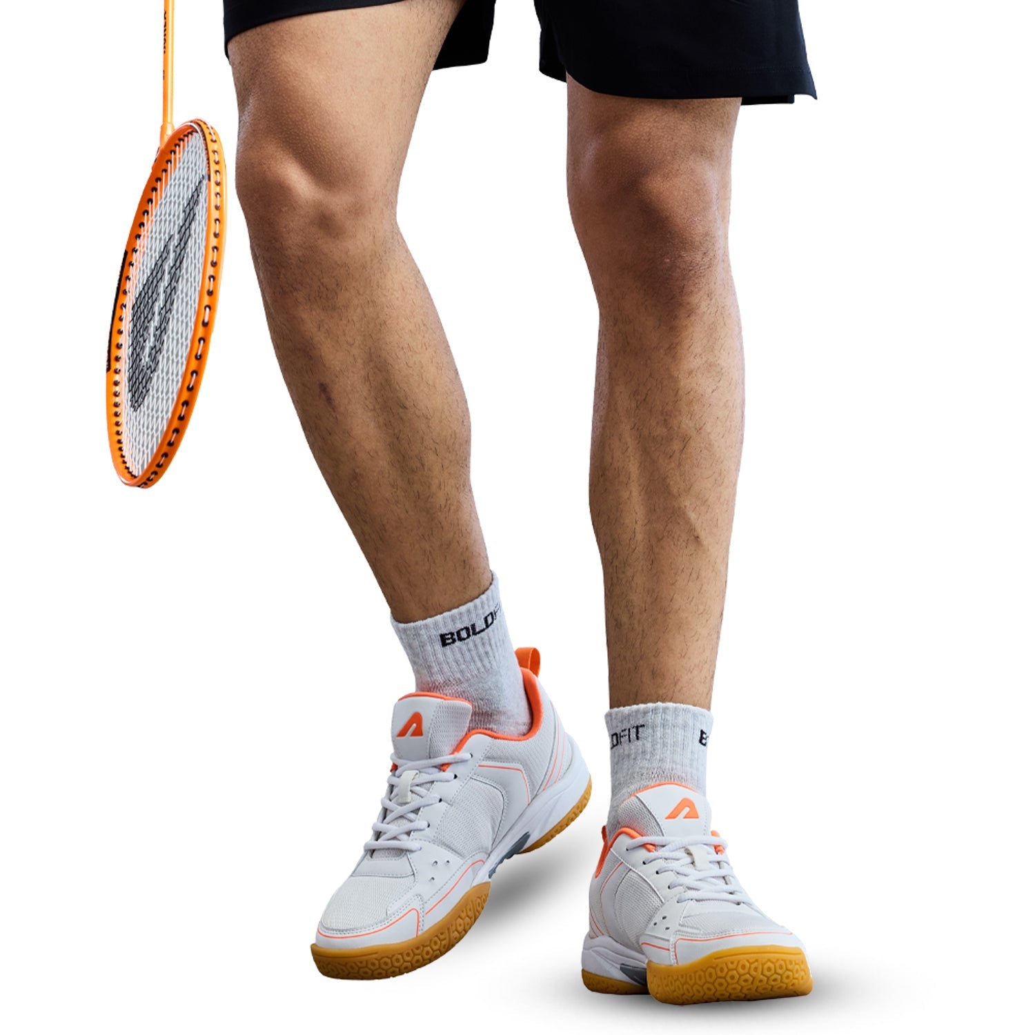 Archer Badminton Shoes - White/Orange